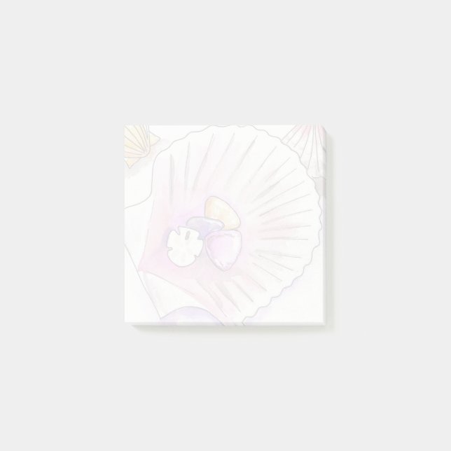 Bloco De Notas Coleção de Conchas Marinhas Costeiras Notas Adesiv (Frente)