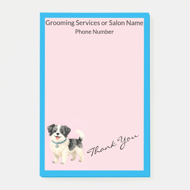 Bloco De Notas Coleção Moderna Personalizada de Higiene Canina (Frente)