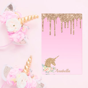 Bloco De Notas Colírio Dourado Personalizado - Colírio Floral Ros