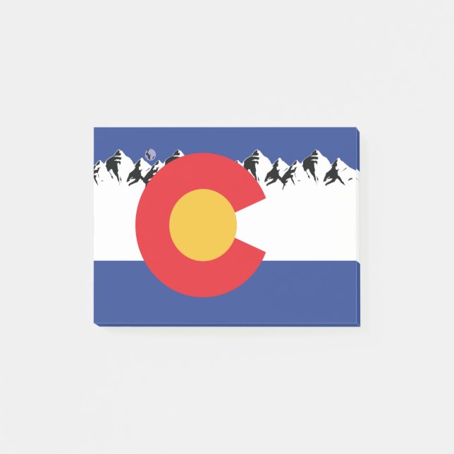 Bloco De Notas Colorado Flag com Montanhas (Frente)