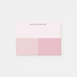Bloco De Notas Colorblock Monograma Blush Pastel Cor-de-rosa páli
