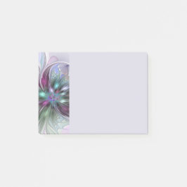 Bloco De Notas Colorful Fantasy Abstract Modern Fractal Flower