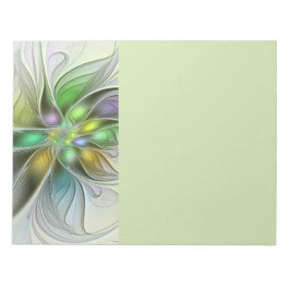 Bloco De Notas Colorful Fantasy Flower Modern Abstract Fractal