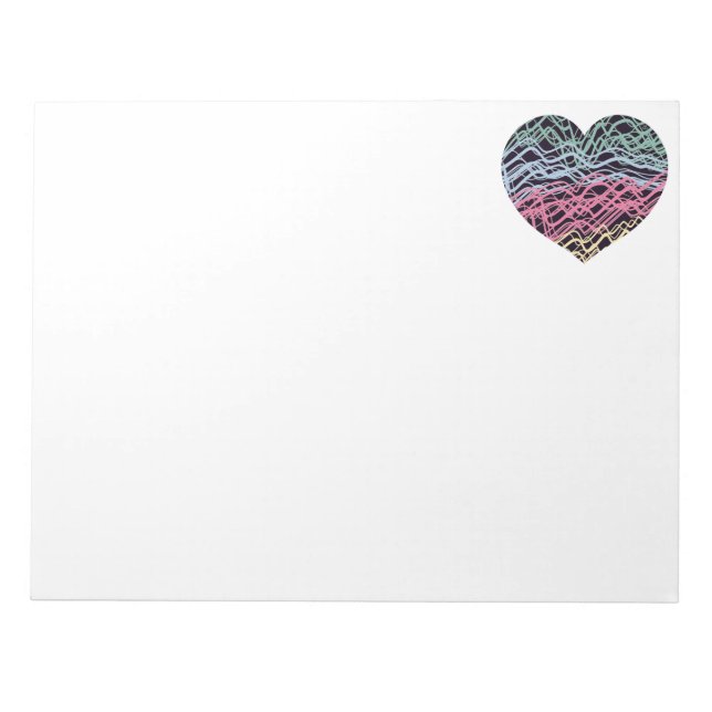 Bloco De Notas Colorful Heart Motif (Frente)