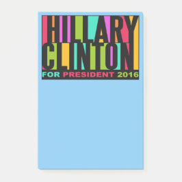 Bloco De Notas Colorful Hillary Clinton 2016 - Notas de Posto