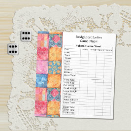 Bloco De Notas Colorful Patchwork Print Yahtzee Night
