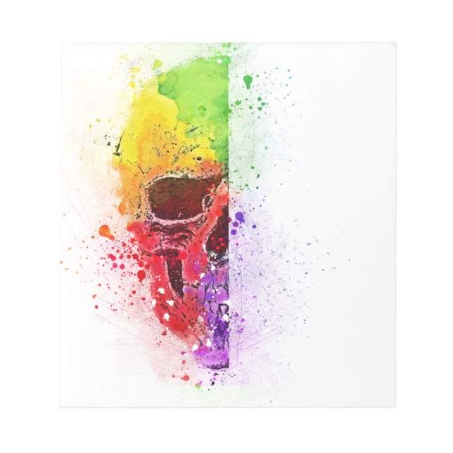 Bloco De Notas Colorful Skull - Caveira Colorida (Frente)