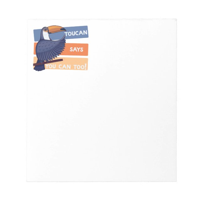 Bloco De Notas Colorful Toucan Bird with Positive Message (Frente)