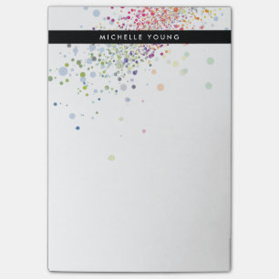 Bloco De Notas Colorida Confetti Bokeh no White Modern