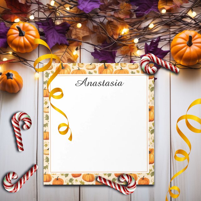 Bloco De Notas Colorida Fall Pumpkins Elegante (Criador carregado)