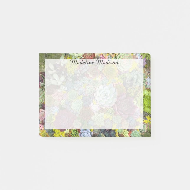 Bloco De Notas Colorida Greenerent Succulents (Frente)