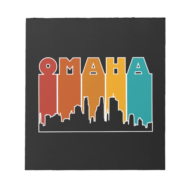 Bloco De Notas Colorida Omaha Nebraska Retro Sunset (Frente)