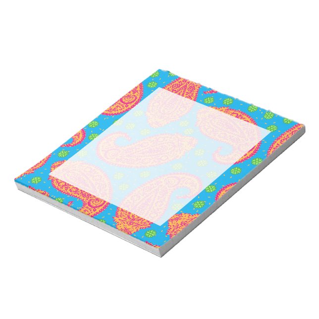 Bloco De Notas Colorida Paisley Pattern (Invertido)