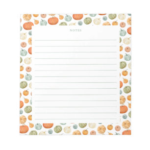 Bloco De Notas Colorida Watercolor Pumpkins