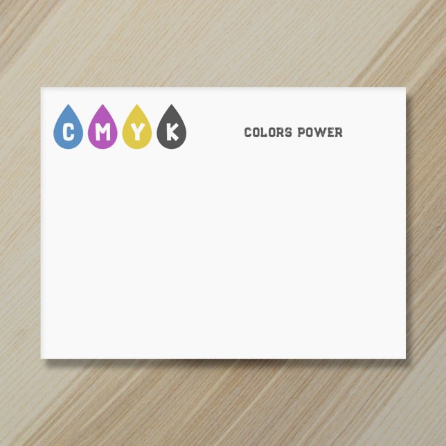 Bloco De Notas Coloridas de Tinta CMYK (Colorful CMYK Ink Drops Post-it Notes)