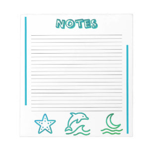 Bloco de Notas Colorido com Vida Oceânica