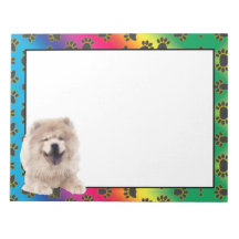 Bloco de notas colorido de pata de cão Chow