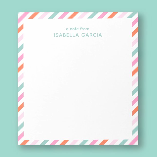 Bloco de Notas Colorido e Fofo Personalizado (Personalize this cool notepad with a name and make a unique gift for a teacher or girl.)