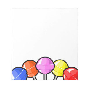 Bloco De Notas Coloridos Lollipops Doces Tenta Gráficos Iummy Di