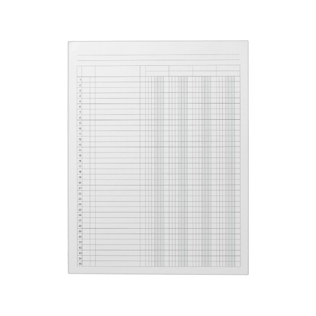Bloco De Notas coluna Contabilidade do Razão 4 (Invertido)