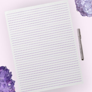 Bloco De Notas Coluna de Linhas Púrpuras de 8,5" x 11" com tamanh