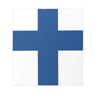 Bloco de notas com a bandeira de Finlandia