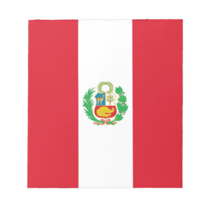 Bloco de notas com a bandeira de Peru