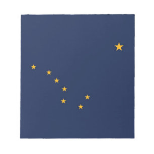 Bloco de notas com a bandeira do estado de Alaska
