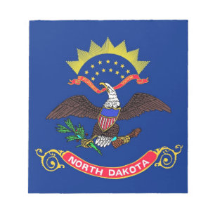 Bloco de notas com a bandeira do estado de North