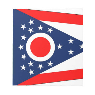 Bloco de notas com a bandeira do estado de Ohio