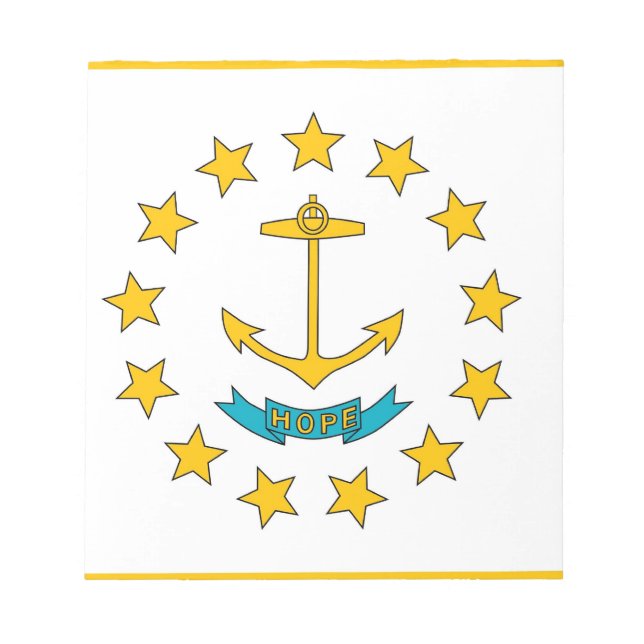 Bloco de Notas com a Bandeira do Estado de Rhode I (Frente)