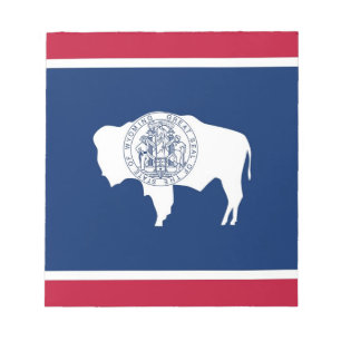 Bloco de notas com a bandeira do estado de Wyoming