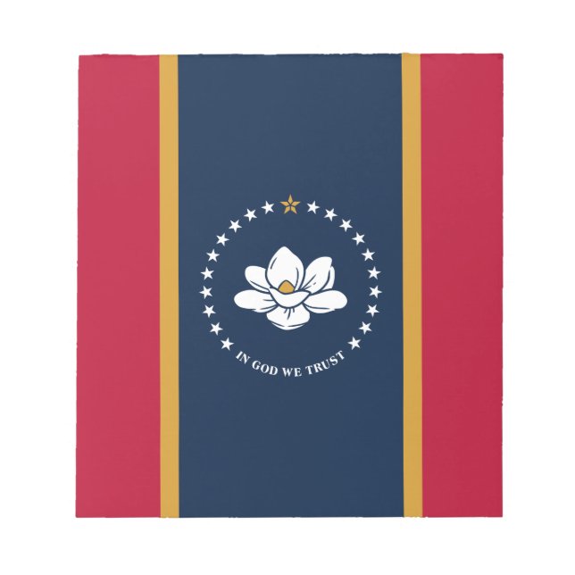 Bloco de Notas com a Bandeira do Estado do Mississ (Frente)