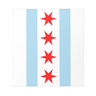 Bloco de notas com a bandeira estado de Chicago,