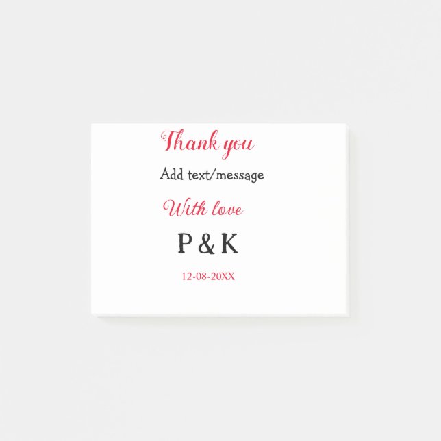 Bloco De Notas Com amor adicione o nome do casal letra obrigado a (Frente)