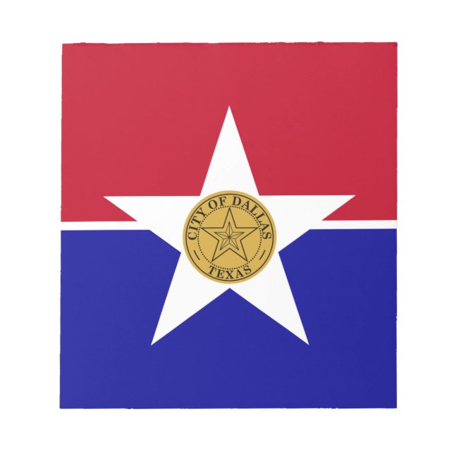 Bloco de notas com bandeira da cidade de Dallas, E (Frente)