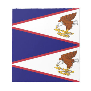 Bloco de notas com bandeira da Samoa Americana