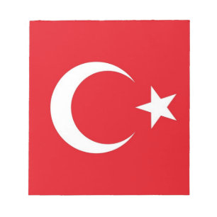 Bloco de notas com bandeira da Turquia