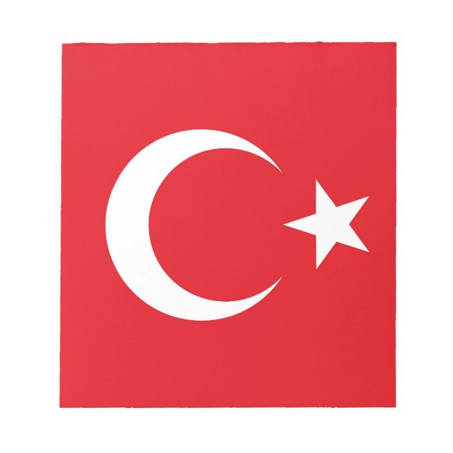 Bloco de notas com bandeira da Turquia (Frente)