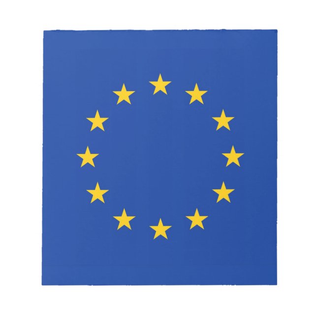 Bloco de notas com bandeira da União Europeia (Frente)