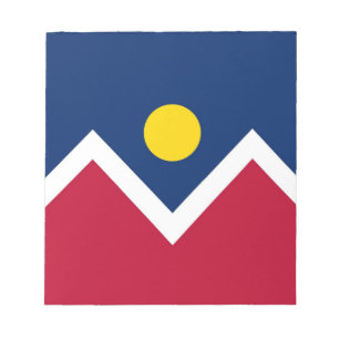 Bloco de notas com bandeira de Denver City, Estado