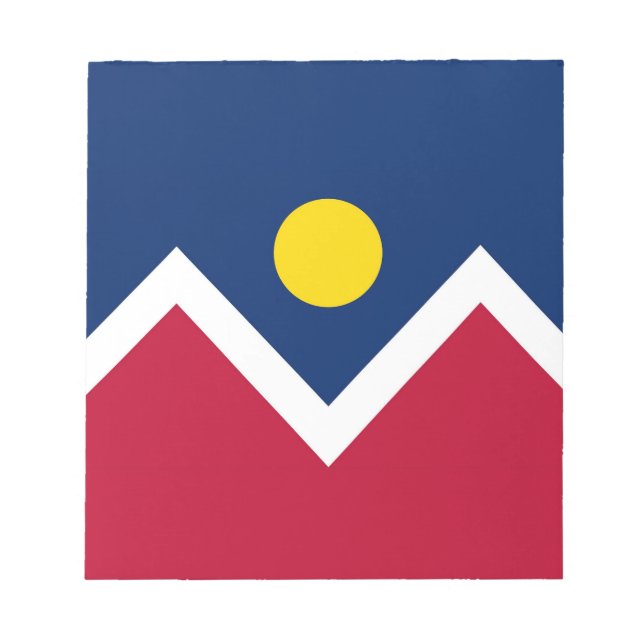 Bloco de notas com bandeira de Denver City, Estado (Frente)