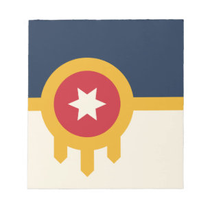 Bloco de notas com bandeira de Tulsa, Oklahoma