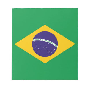 Bloco de notas com bandeira do Brasil