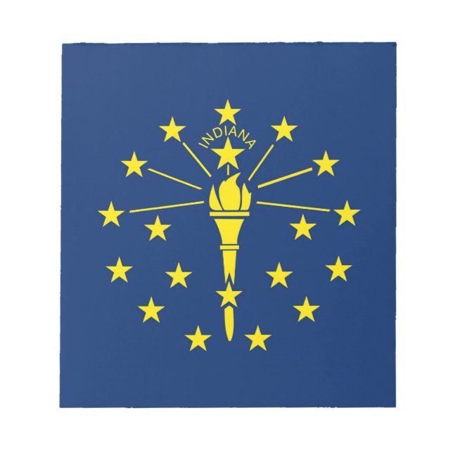 Bloco de notas com bandeira do Estado de Indiana (Frente)