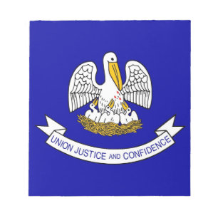 Bloco de notas com bandeira do Estado de Louisiana