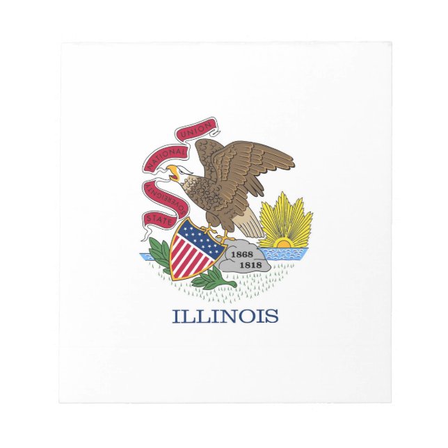 Bloco de notas com bandeira do Estado do Illinois (Frente)