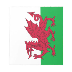 Bloco de notas com bandeira do País de Gales