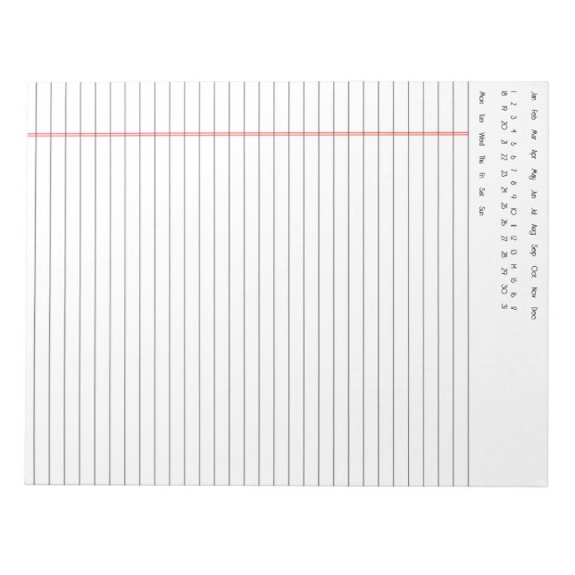 Bloco de Notas com Data (Frente)