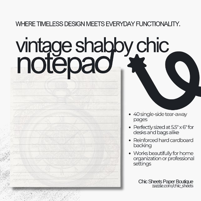 Bloco de Notas com Design Vintage Shabby Chic (Criador carregado)
